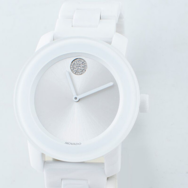 White Ceramic Movado Bold Womens Watch – William S Rich and Son
