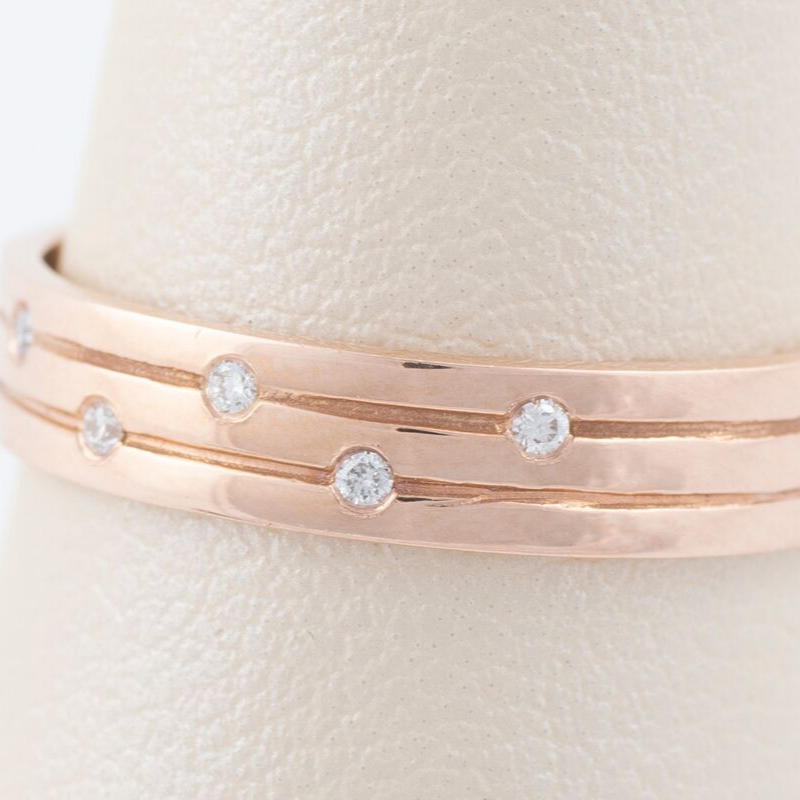 14kt Rose Gold and Diamond Simple Band