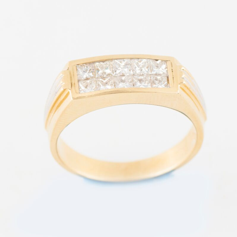 Twist 1.25 Carat Round Cut Yellow Gold Promise Ring For Her In Sterling  Silver